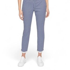 Tommy Hilfiger Womens Gingham Chino Pants- Nautical Navy-White‎ Size 6 Straight